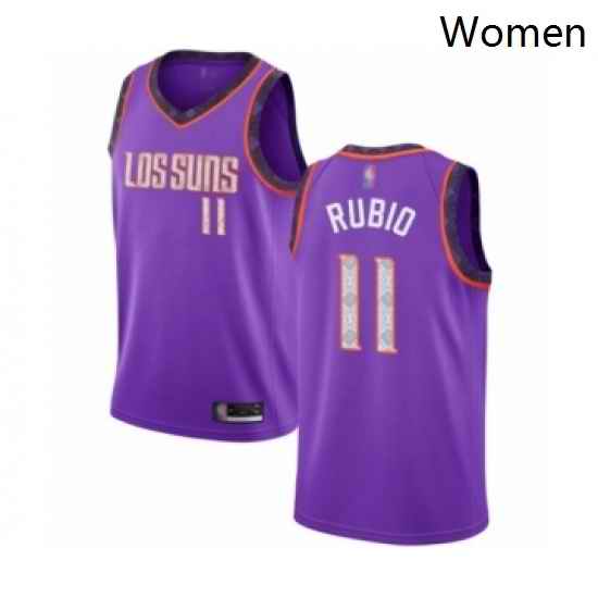 Womens Phoenix Suns 11 Ricky Rubio Swingman Purple Basketball Jersey 2018 19 City Edition